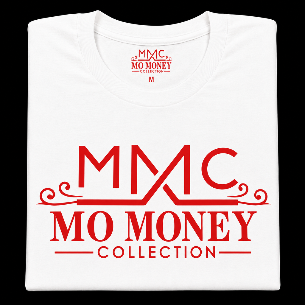 Mo Money Collection DTF Print T-Shirt - White
