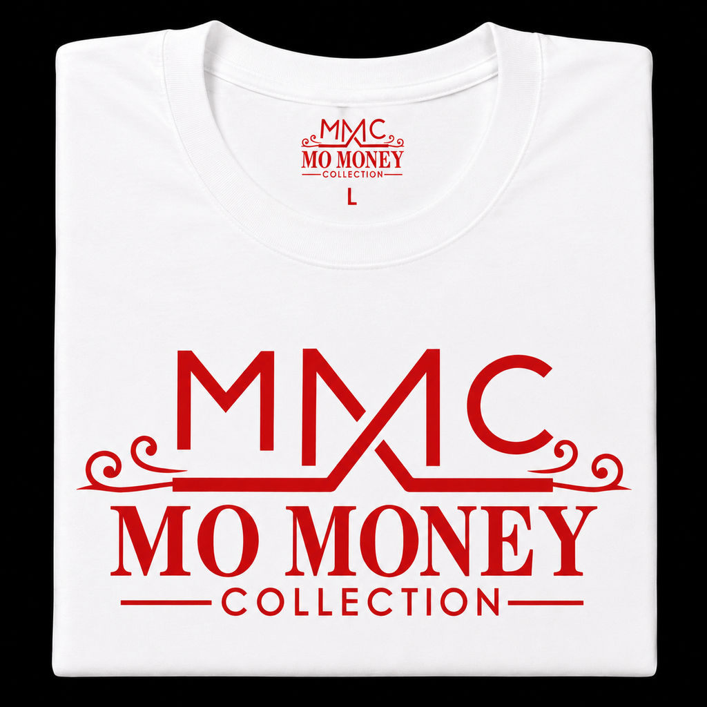 Mo Money Collection DTF Print T-Shirt - White