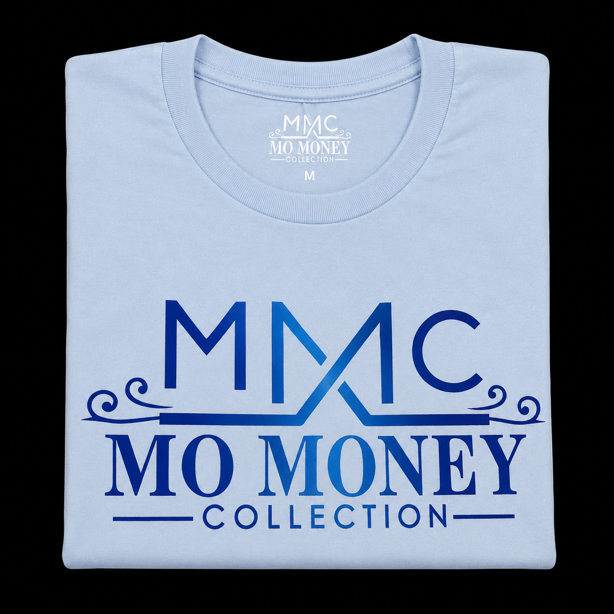 Mo Money Collection DTF Print T-Shirt - Light Blue