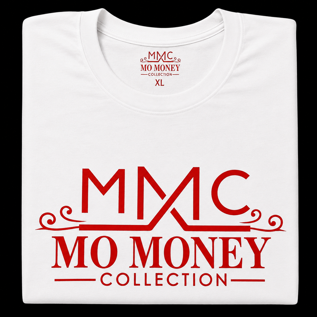 Mo Money Collection DTF Print T-Shirt - White