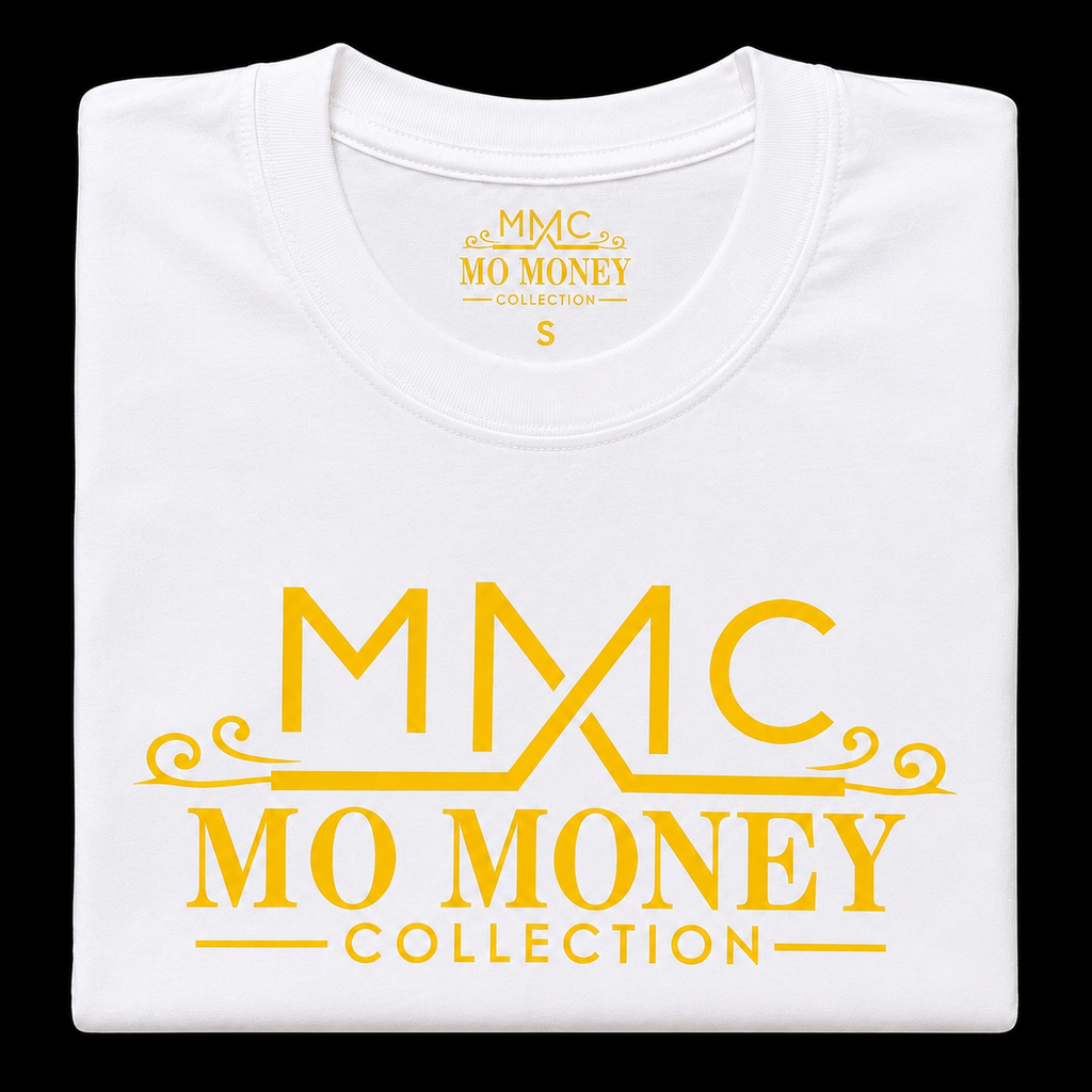 Mo Money Collection DTF Print T-Shirt - White