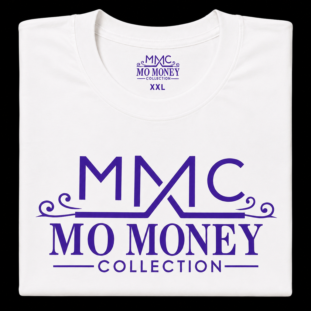 Mo Money Collection DTF Print T-Shirt - White