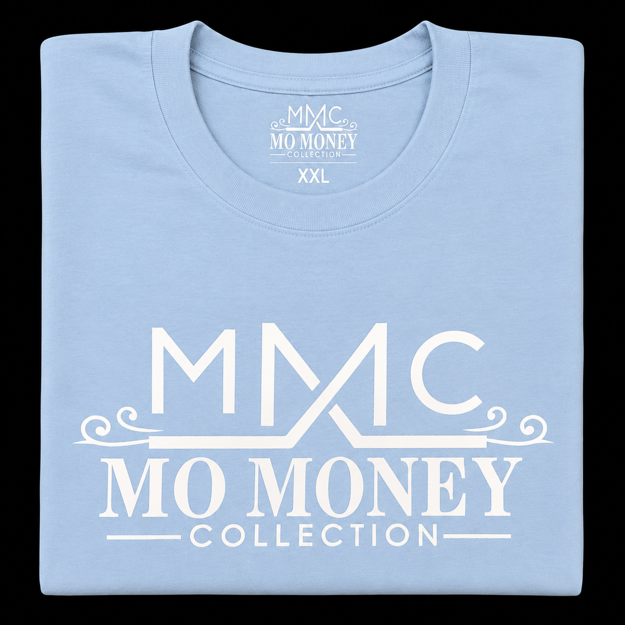 Mo Money Collection DTF Print T-Shirt - Light Blue