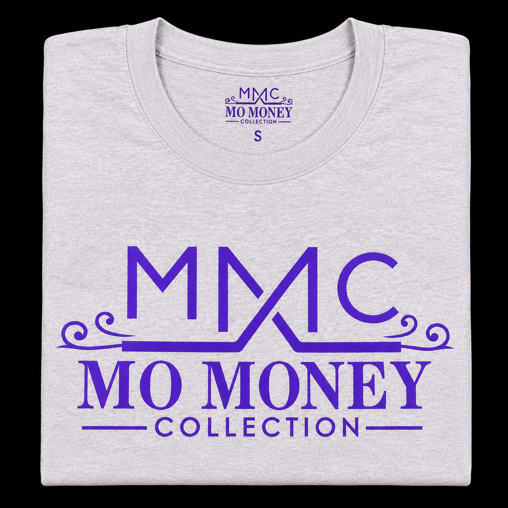 Mo Money Collection DTF Print T-Shirt - Gray