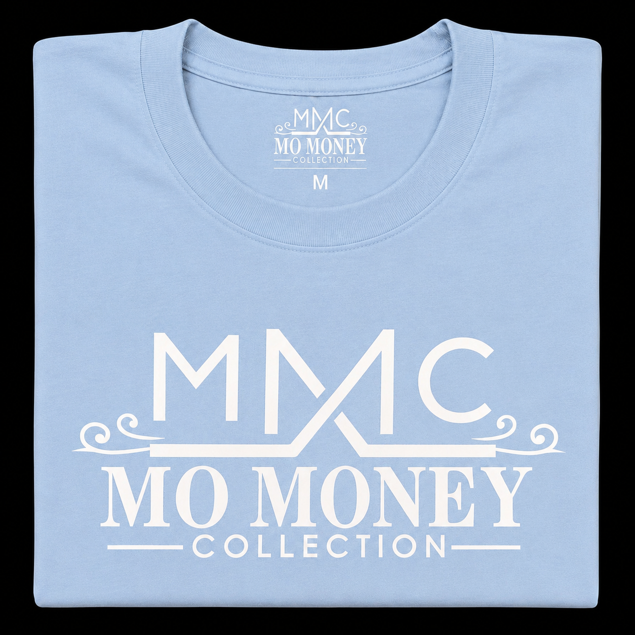 Mo Money Collection DTF Print T-Shirt - Light Blue
